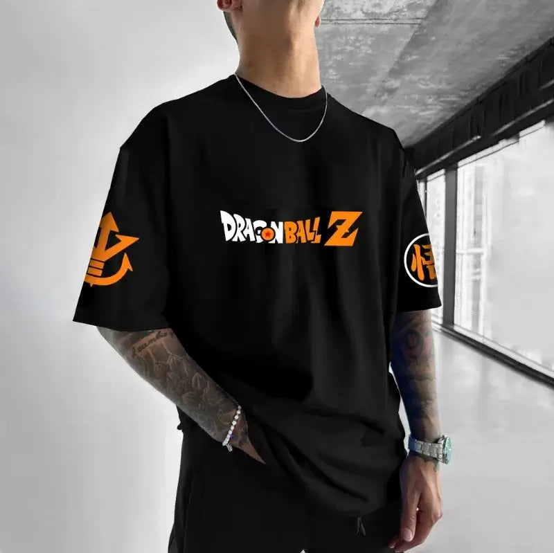 A high-street fashion Dragon Ball Goku T-Shirt featuring a classic hot-blooded anime portrait, made of soft cotton for men and women.