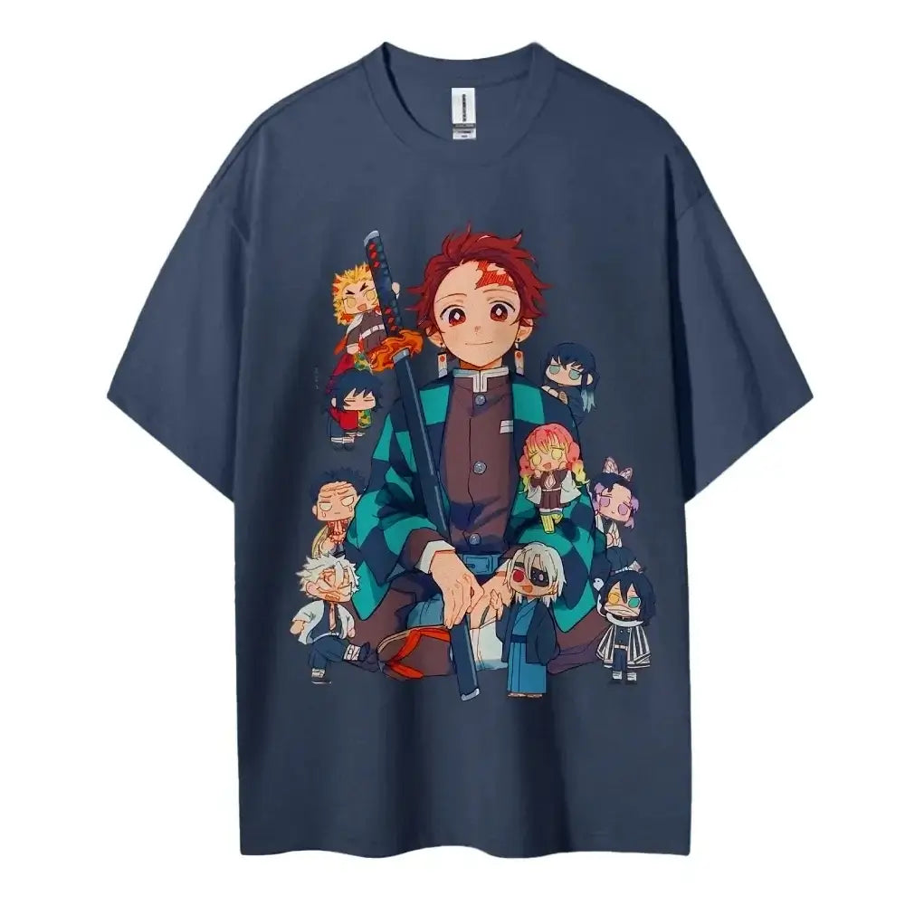 A popular Hot Anime Demon Slayer T-Shirt featuring classic characters in a comfortable, casual short-sleeved top.