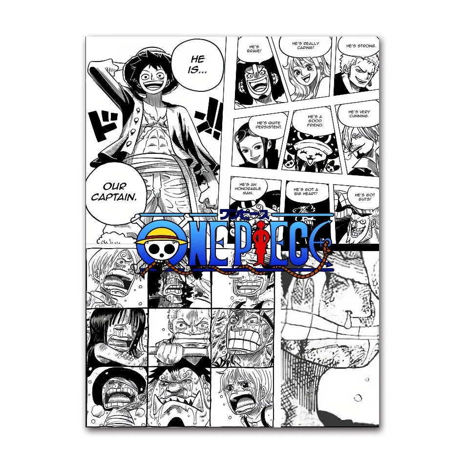 A classic cartoon style One Piece Luffy Zoro Poster printed on high-definition canvas, perfect for decorating a living room, corridor, or child's bedroom.