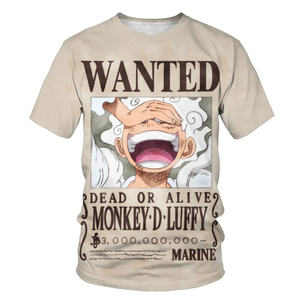 A fashion kid's One Piece Luffy T Shirt, a summer short sleeve top for boys.