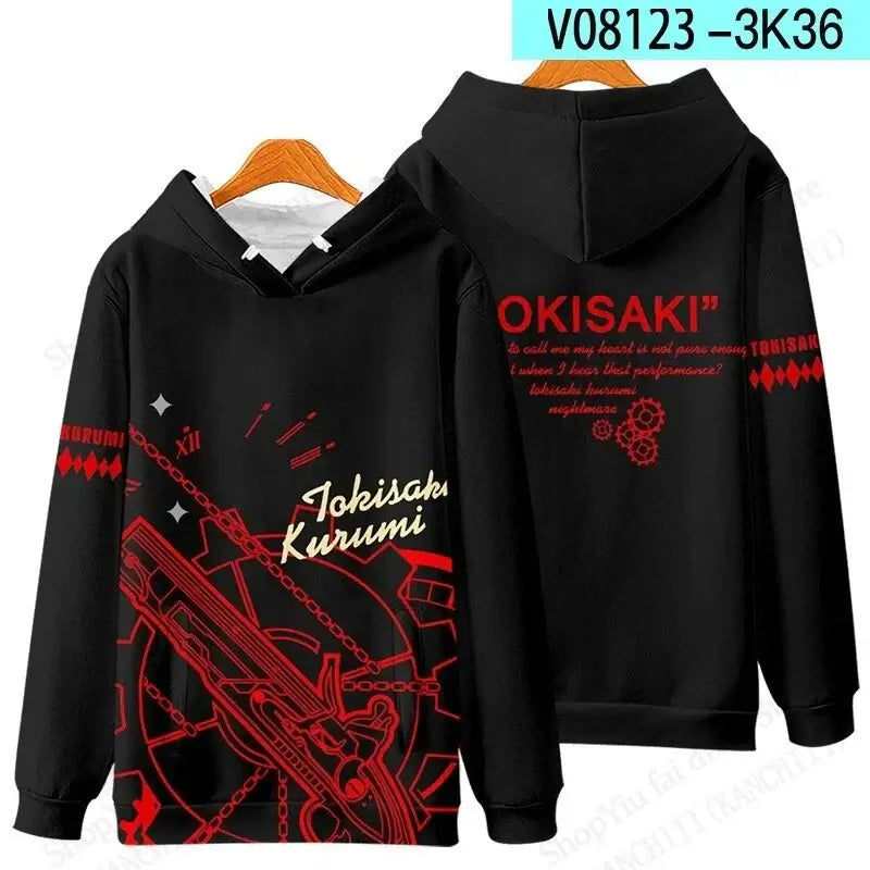 A unisex Anime Kurumi Tokisaki 3d Print Hoodie, designed as a fashion sweatshirt and sexy girl coat for men, women, and boys.
