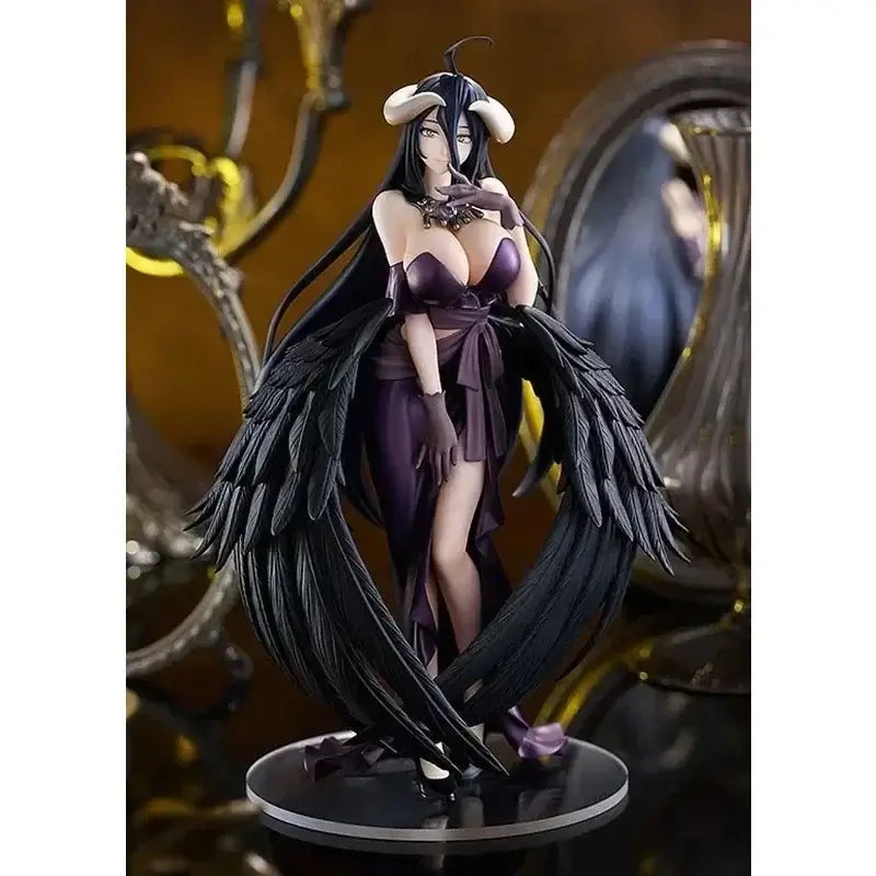 In-stock GSC POP UP PARADE OVERLORD IV anime action figures of Albedo in a black full dress and Shalltear Bloodfallen.