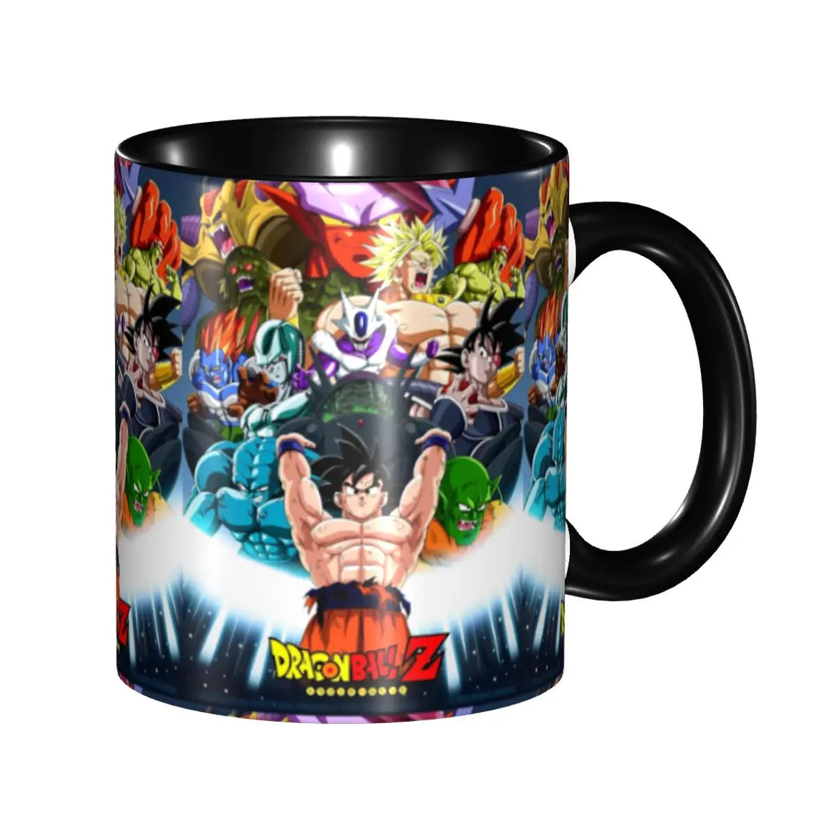 A colorful Dragon Ball Gift Mug featuring cartoon Goku anime art, designed as a durable water cup and birthday gift for children.