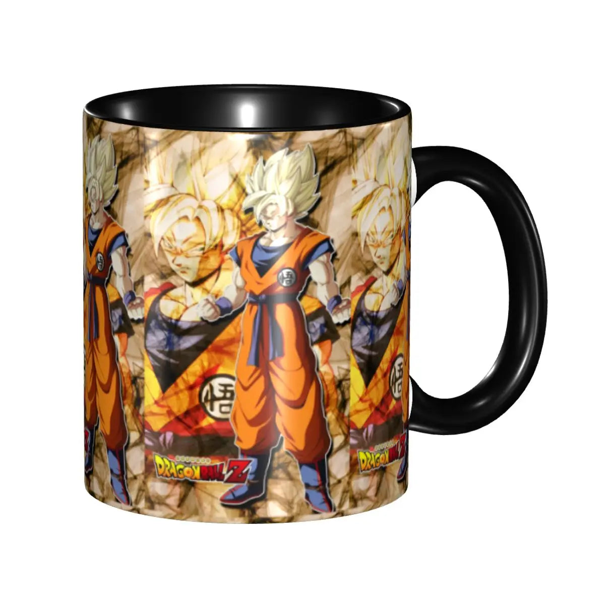 A colorful Dragon Ball Gift Mug featuring cartoon Goku anime art, designed as a durable water cup and birthday gift for children.