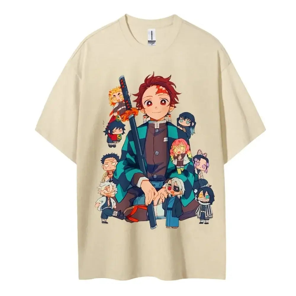 A popular Hot Anime Demon Slayer T-Shirt featuring classic characters in a comfortable, casual short-sleeved top.