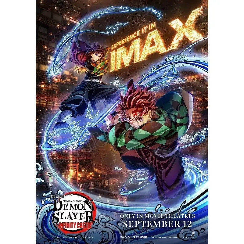 High-quality Demon Slayer Infinity Castle Poster printed on durable canvas, featuring the 2025 Movie Arc and Hashira battle wall art.