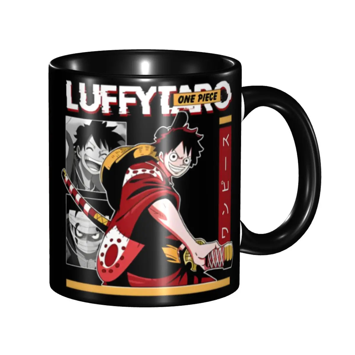 A cute Monkey D. Luffy Gear Fifth Mug featuring the Sun God Nika anime character, designed as a durable water cup gift for kids.