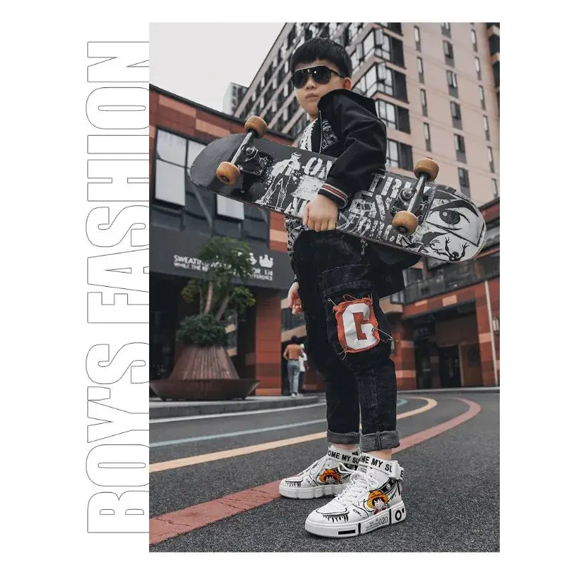 A pair of Anime One Piece Luffy High Top Shoes featuring Roronoa Zoro, designed as breathable, non-slip leisure sports sneakers for men and women.