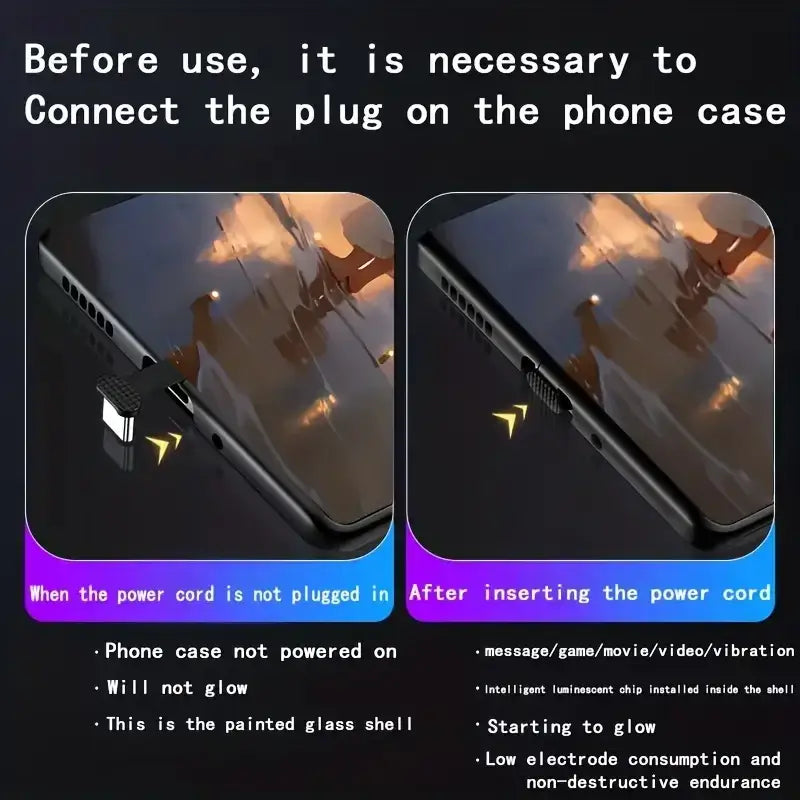 A Solo Leveling LED Phone Case for ZTE Nubia RedMagic featuring glowing Sung Jinwoo anime art that lights up.