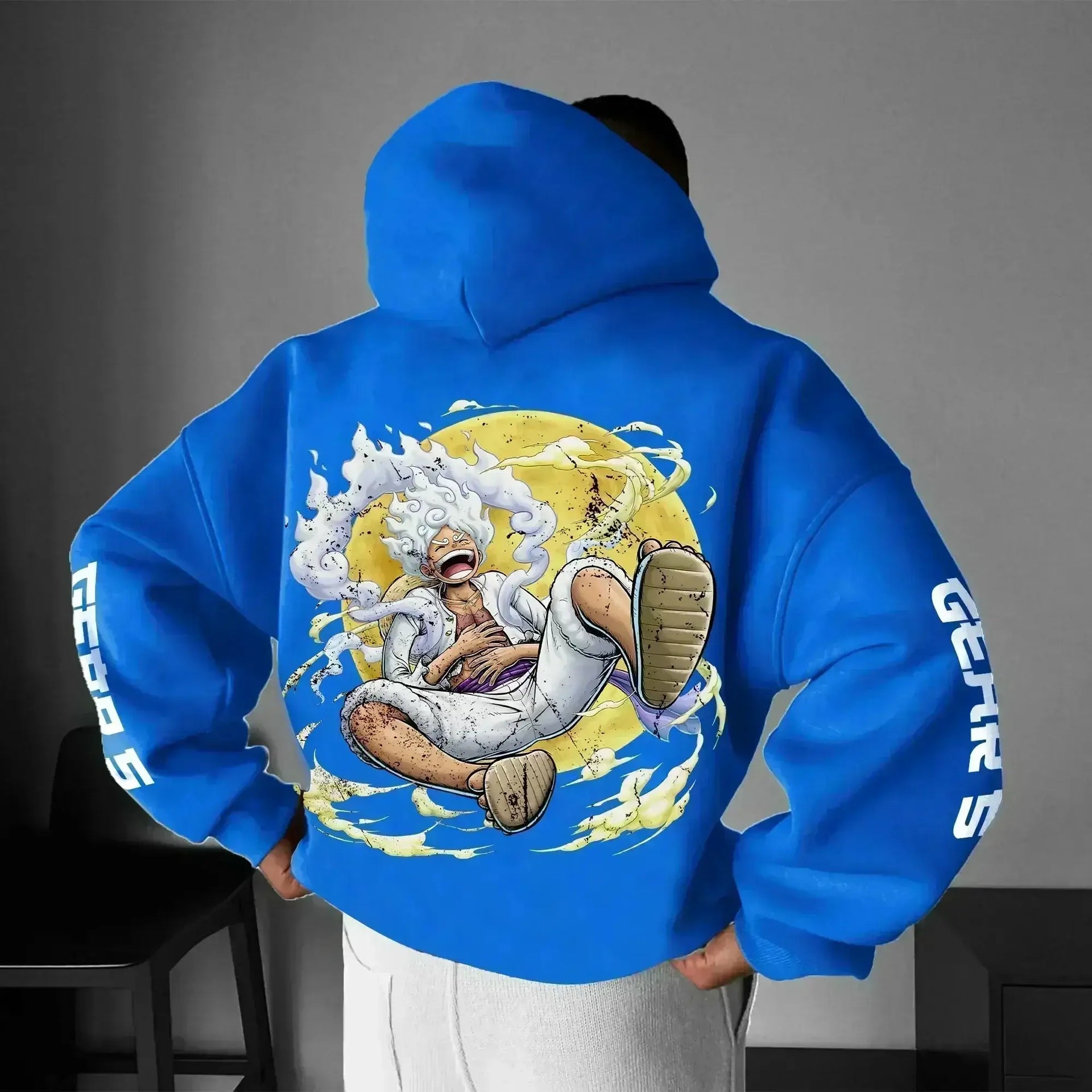 A men's One Piece Luffy Sweatshirt in pure cotton, designed in a European and American summer casual style for daily wear.