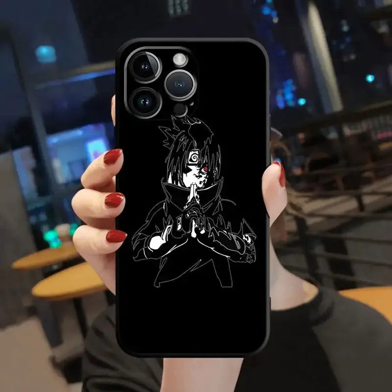 A protective Naruto iPhone Case featuring dynamic anime art, compatible with Apple iPhone 15, 14, 13, 12, 11 and Pro Max models.