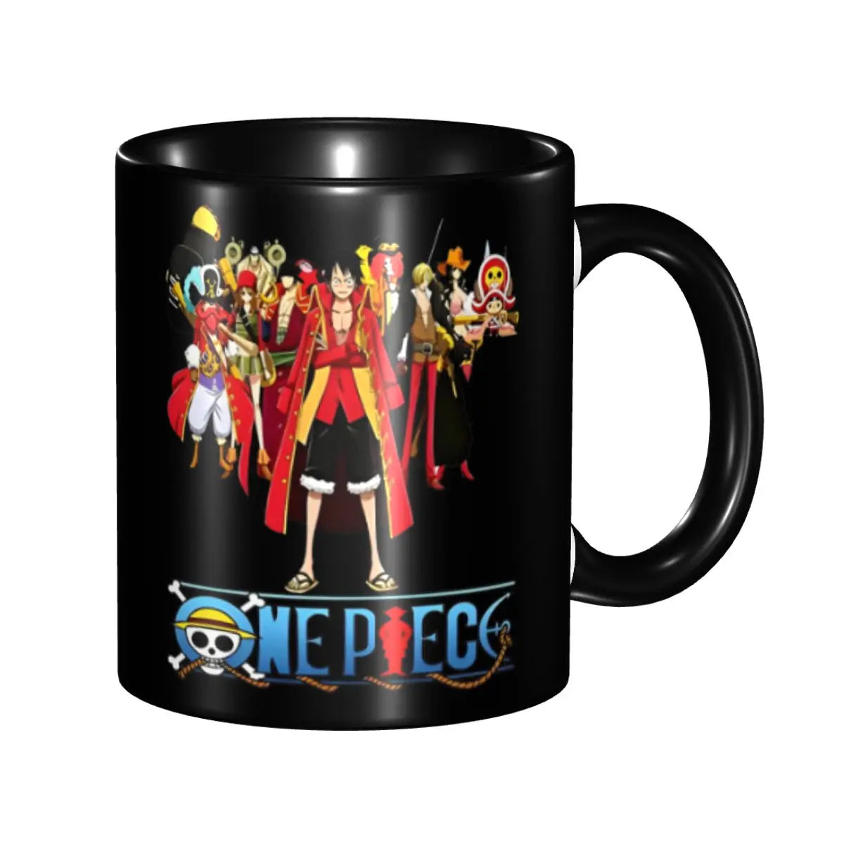 A cute Monkey D. Luffy Gear Fifth Mug featuring the Sun God Nika anime character, designed as a durable water cup gift for kids.