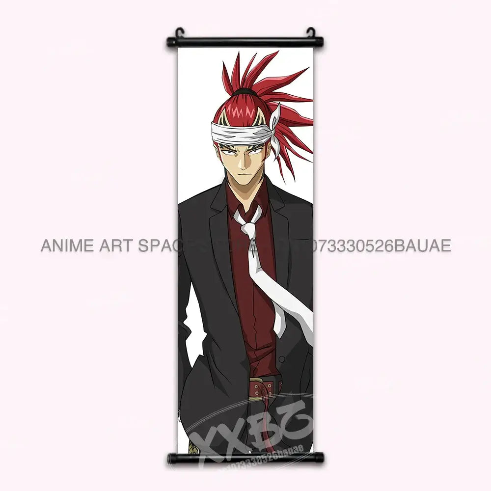 High-quality Bleach Anime Posters Japanese hanging scroll featuring Kurosaki Ichigo and Kuchiki Rukia printed on durable canvas for home decor.