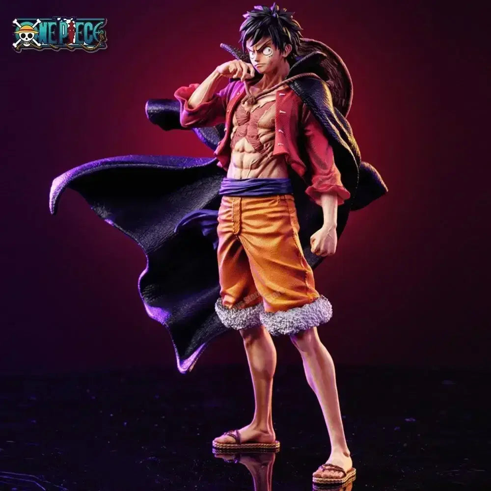 A detailed Monkey D Luffy Figure showcasing the Sun God Nika Gear 5 transformation with white hair and cloud effects, 17cm PVC action figurine.