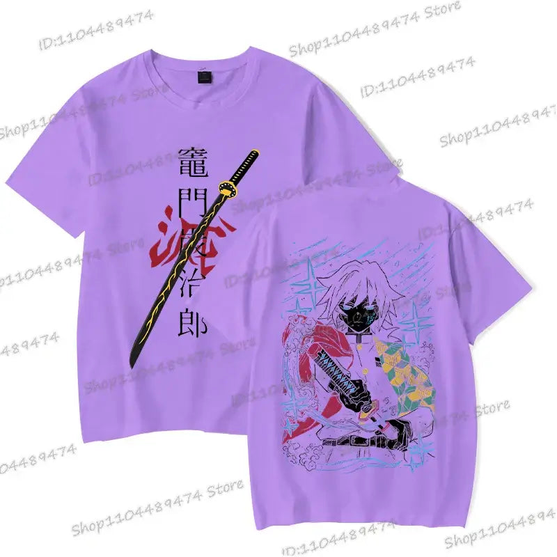 A unisex Tanjiro Kamado T-shirt featuring vibrant Demon Slayer anime graphics, styled as fashion streetwear for men and women.