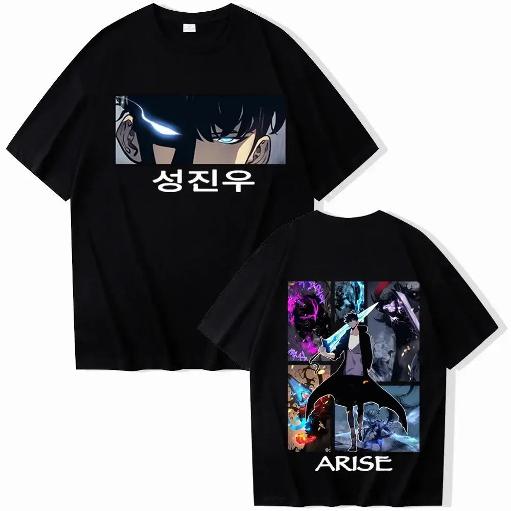 The hot 2025 Solo Leveling T-Shirts, a unisex Harajuku O-Neck short sleeve shirt, perfect as a fans gift.