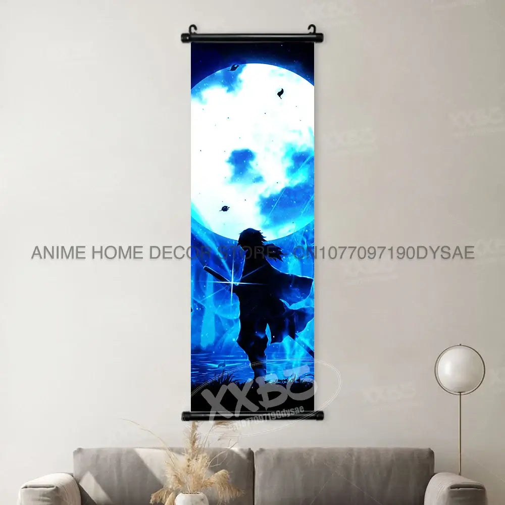 High-quality Demon Slayer Posters wall art scrolls featuring Hashira Kanroji Mitsuri, Iguro Obanai, and Tokitou Muichirou for home decor.