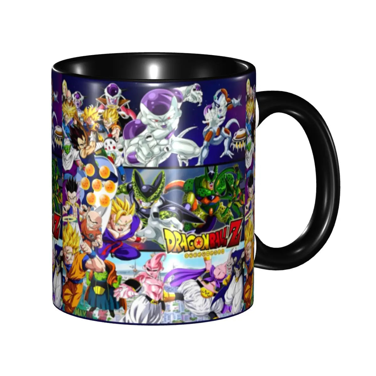A colorful Dragon Ball Gift Mug featuring cartoon Goku anime art, designed as a durable water cup and birthday gift for children.