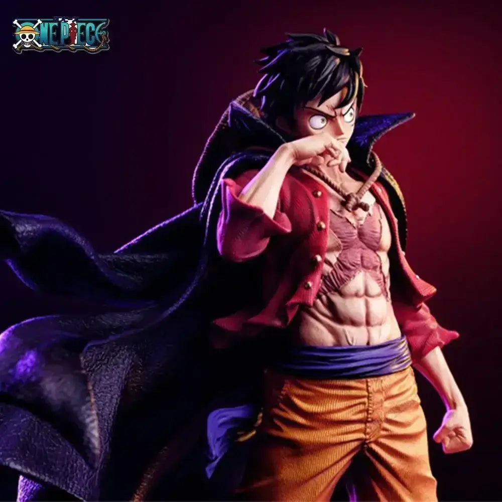 A detailed Monkey D Luffy Figure showcasing the Sun God Nika Gear 5 transformation with white hair and cloud effects, 17cm PVC action figurine.