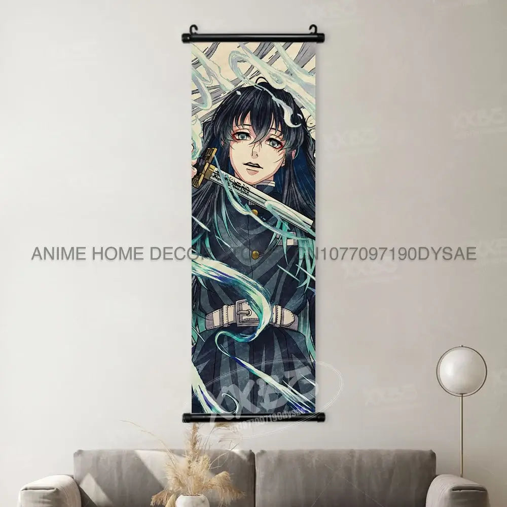 Demon Slayer Posters hanging scroll featuring Mitsuri, perfect wall art for anime lovers.
