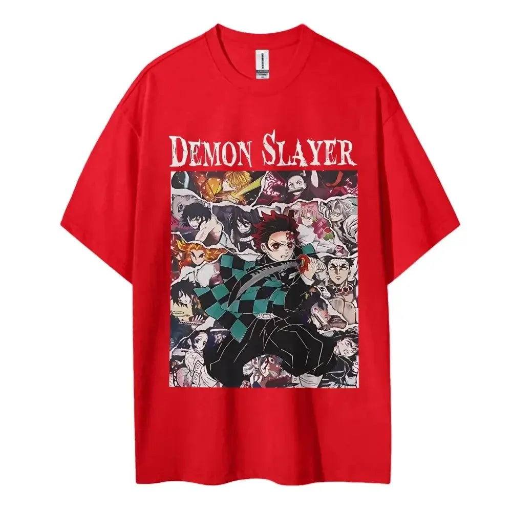 A popular Hot Anime Demon Slayer T-Shirt featuring classic characters in a comfortable, casual short-sleeved top.