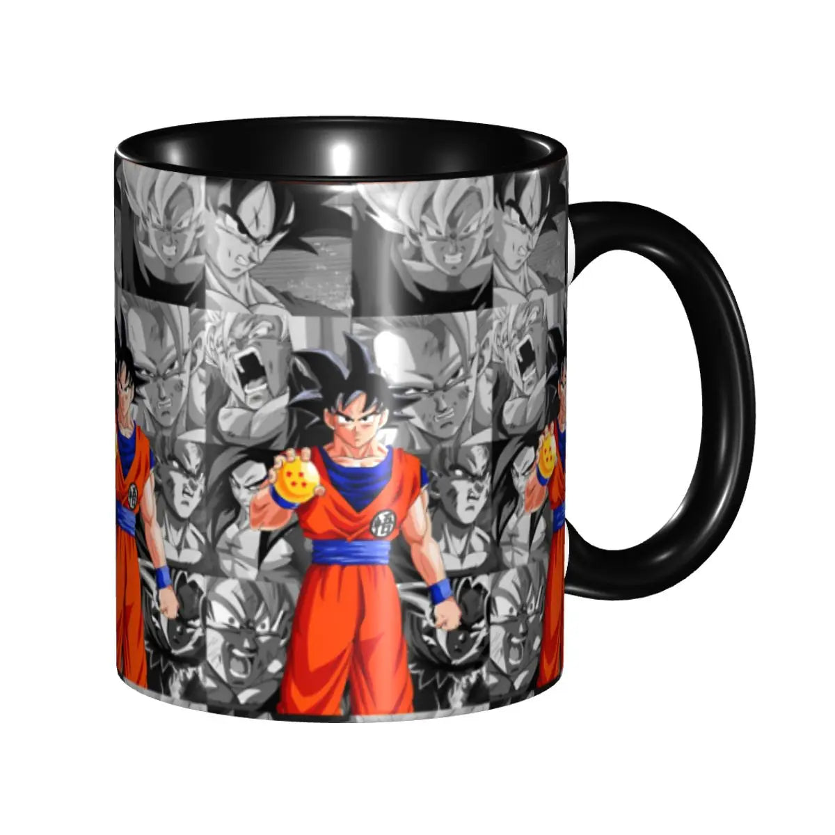 A colorful Dragon Ball Gift Mug featuring cartoon Goku anime art, designed as a durable water cup and birthday gift for children.