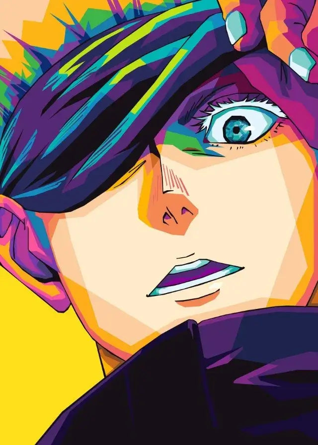 A high-definition Jujutsu Kaisen Poster printed on canvas, featuring a comic-style illustration of Gojo Satoru and Ryomen Sukuna for home wall decoration.