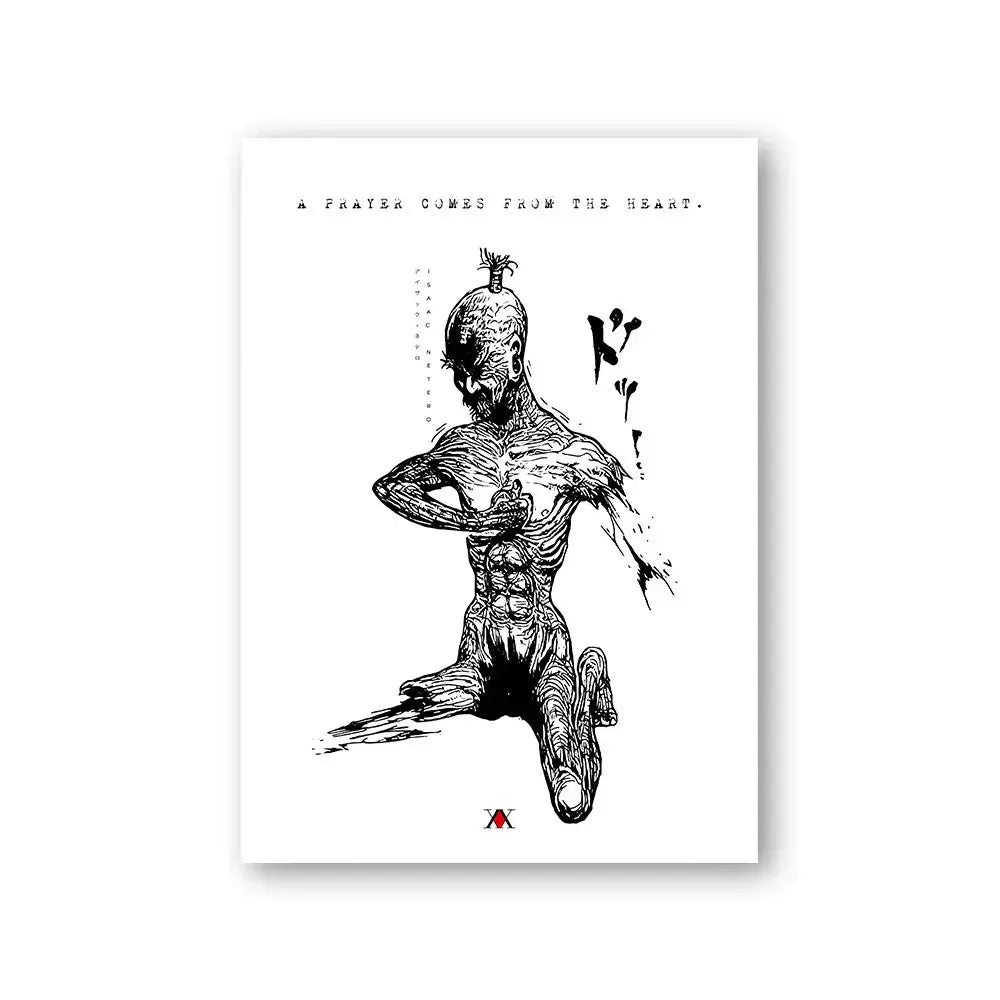 A retro style Hunter x Hunter Anime Poster printed on high-quality canvas featuring Gon and Killua, ideal for home decor and kids' bedrooms.