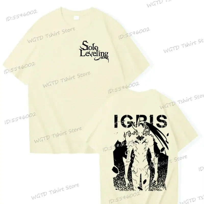 A high-quality 100% cotton Solo Leveling T-shirt for men with a cool Sung Jin-woo short sleeve tee design.