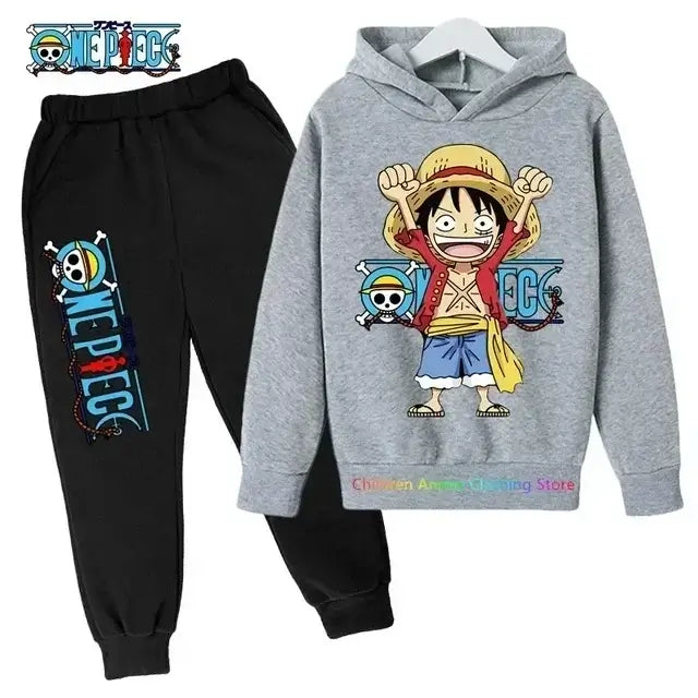 A 2025 New Anime One Piece Hoodies for Kids, a fashion Luffy pullover and oversized hip hop coat for boys.
