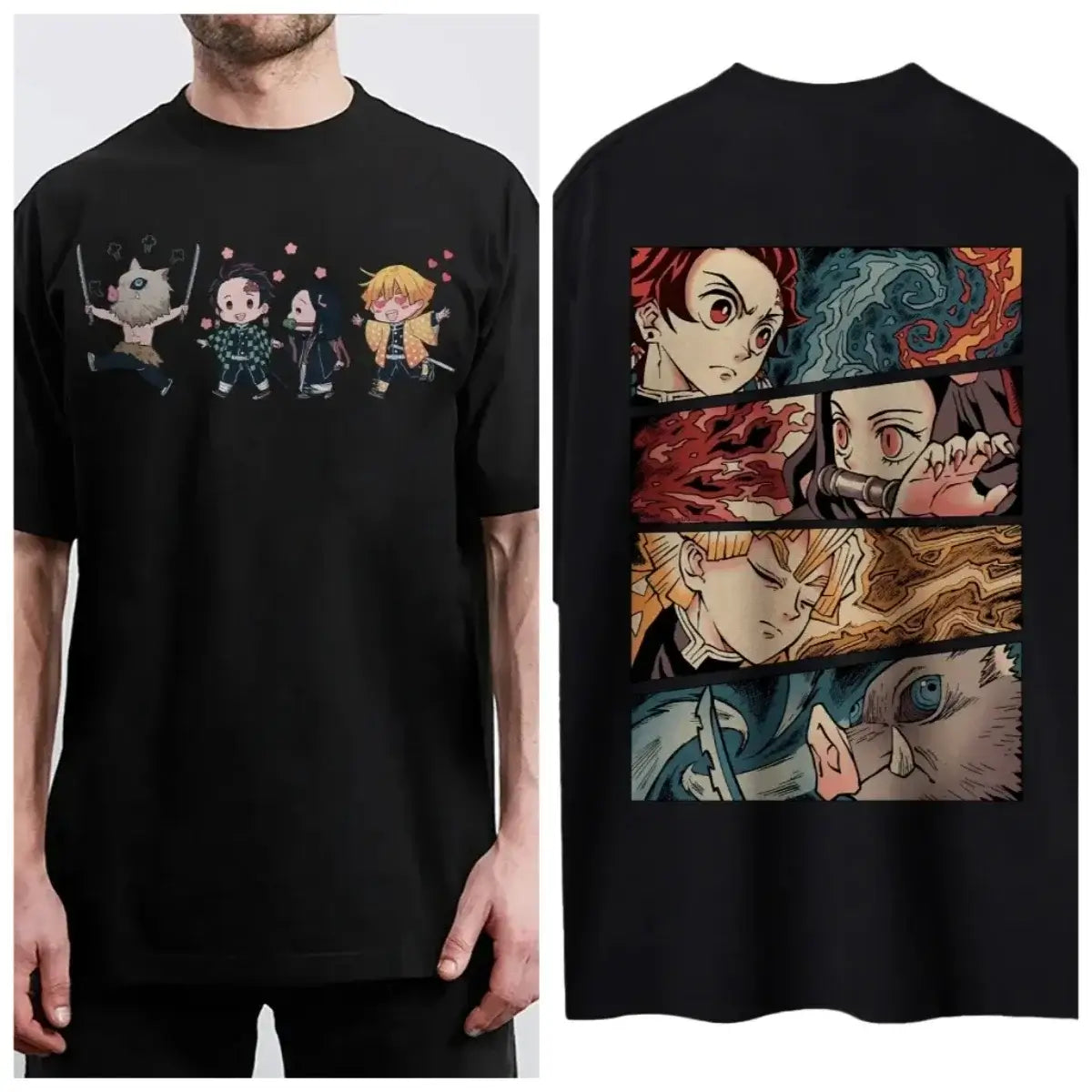 A popular Hot Anime Demon Slayer T-Shirt featuring classic characters in a comfortable, casual short-sleeved top.