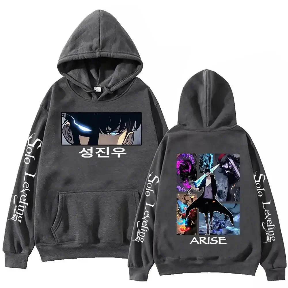 The hot 2025 Solo Leveling Hoodie, a Harajuku hip hop pullover sweatshirt, perfect as a fans gift.