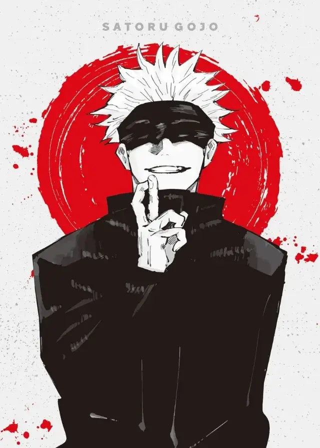 A high-definition Jujutsu Kaisen Poster printed on canvas, featuring a comic-style illustration of Gojo Satoru and Ryomen Sukuna for home wall decoration.