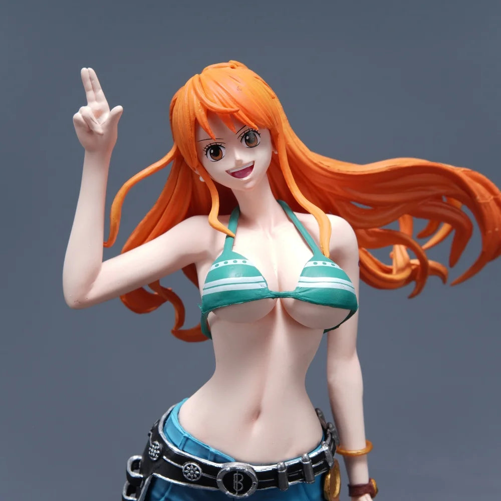 A high-quality 22cm One Piece Nami Figure made of PVC, featuring the Cat Burglar in a dynamic pose for anime desktop decoration.