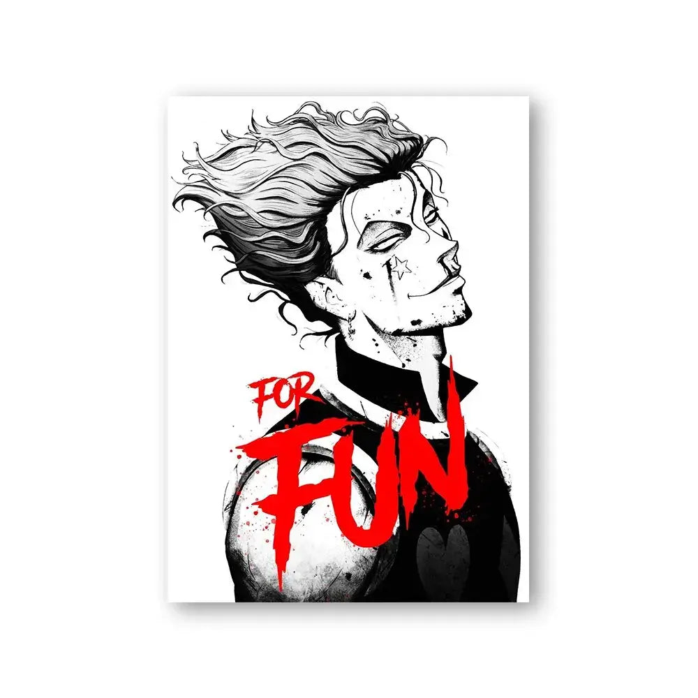 A retro style Hunter x Hunter Anime Poster printed on high-quality canvas featuring Gon and Killua, ideal for home decor and kids' bedrooms.