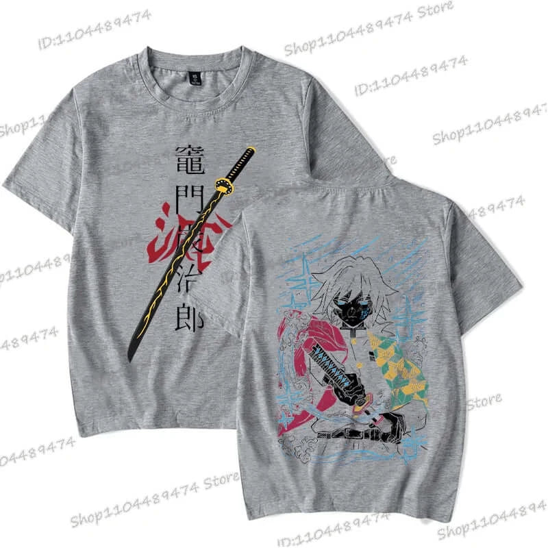 A unisex Tanjiro Kamado T-shirt featuring vibrant Demon Slayer anime graphics, styled as fashion streetwear for men and women.