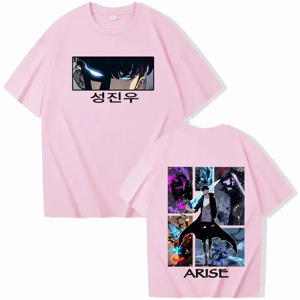 The hot 2025 Solo Leveling T-Shirts, a unisex Harajuku O-Neck short sleeve shirt, perfect as a fans gift.