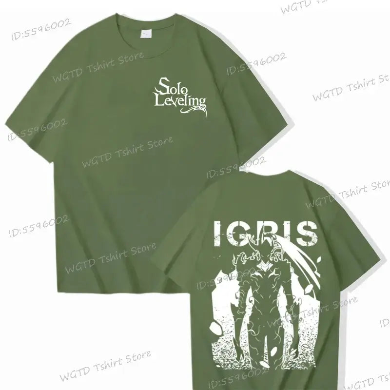 A high-quality 100% cotton Solo Leveling T-shirt for men with a cool Sung Jin-woo short sleeve tee design.