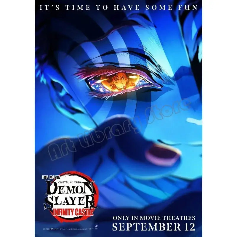 High-quality Demon Slayer Infinity Castle Poster printed on durable canvas, featuring the 2025 Movie Arc and Hashira battle wall art.