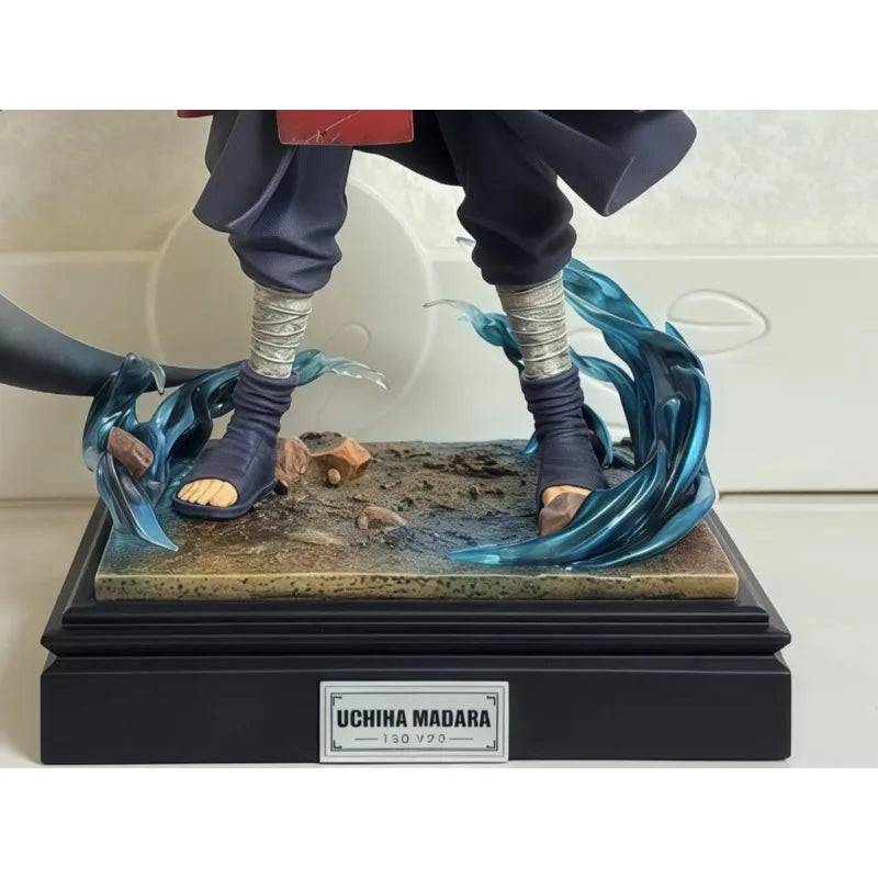 A 36cm luminous cartoon Uchiha Madara Figure in a standing posture, a PVC desktop ornament and collectible model toy.