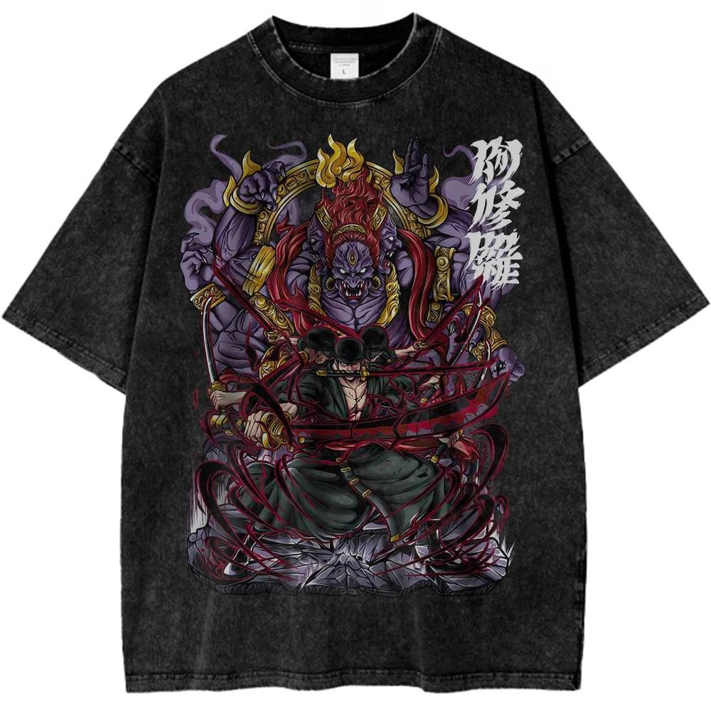 A new 2025 ONE PIECE Roronoa Zoro Shirt, an anime retro t-shirt with a designer illustration pattern.
