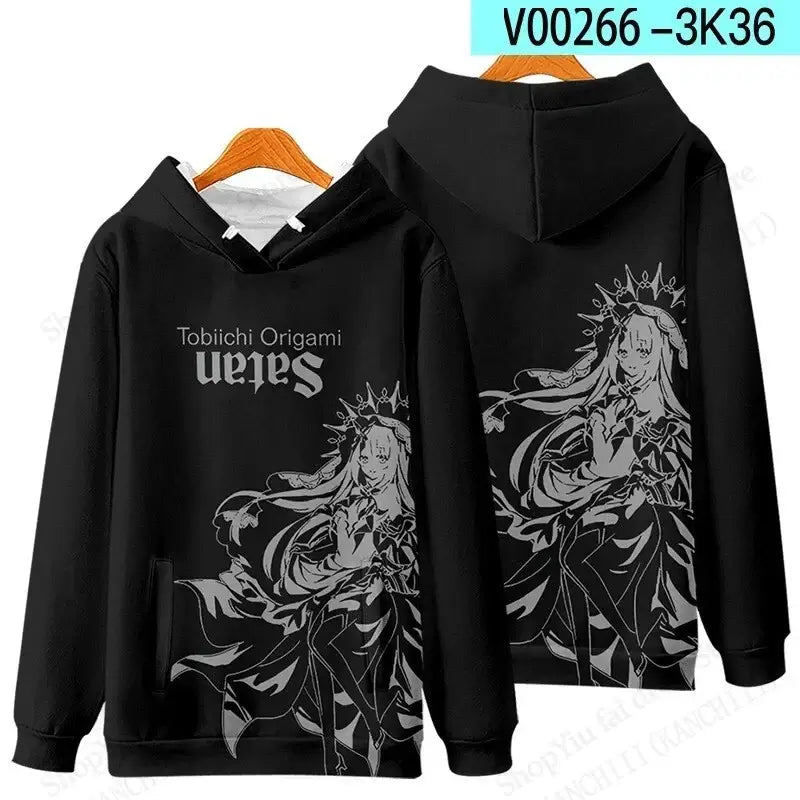 A unisex Anime Kurumi Tokisaki 3d Print Hoodie, designed as a fashion sweatshirt and sexy girl coat for men, women, and boys.