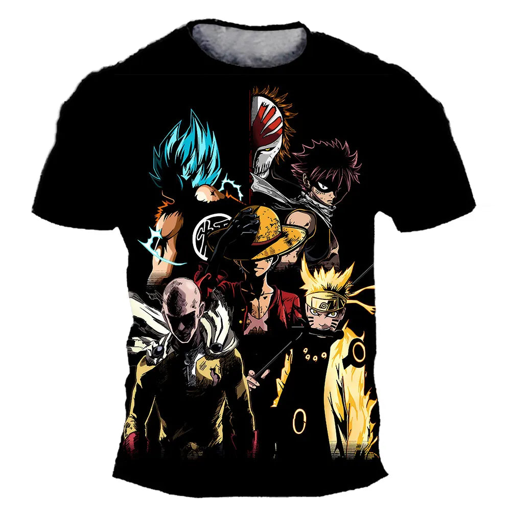 A fashion kid's One Piece Luffy T Shirt, a summer short sleeve top for boys.