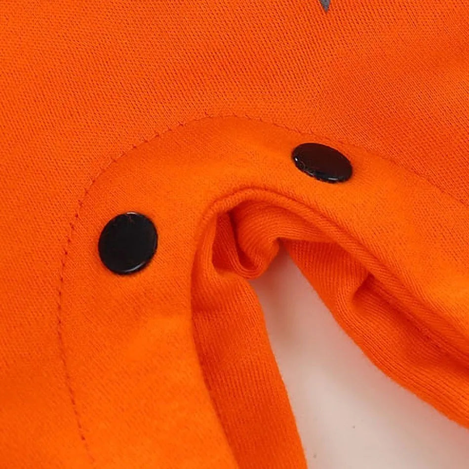 A newborn infant wearing one of the Anime Baby Rompers, a cosplay costume available in Akatsuki, Nezuko, and Tanjirou styles.