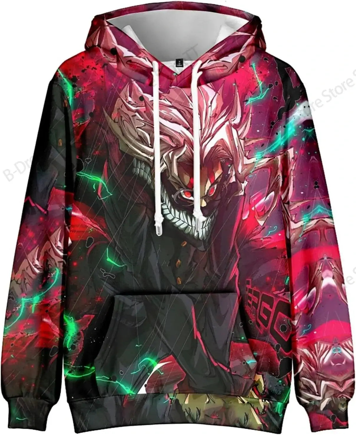 An oversized Anime Dandadan 3d Print Hoodie with a long sleeve design, suitable as a graphic coat or costume for men, women, and boys.