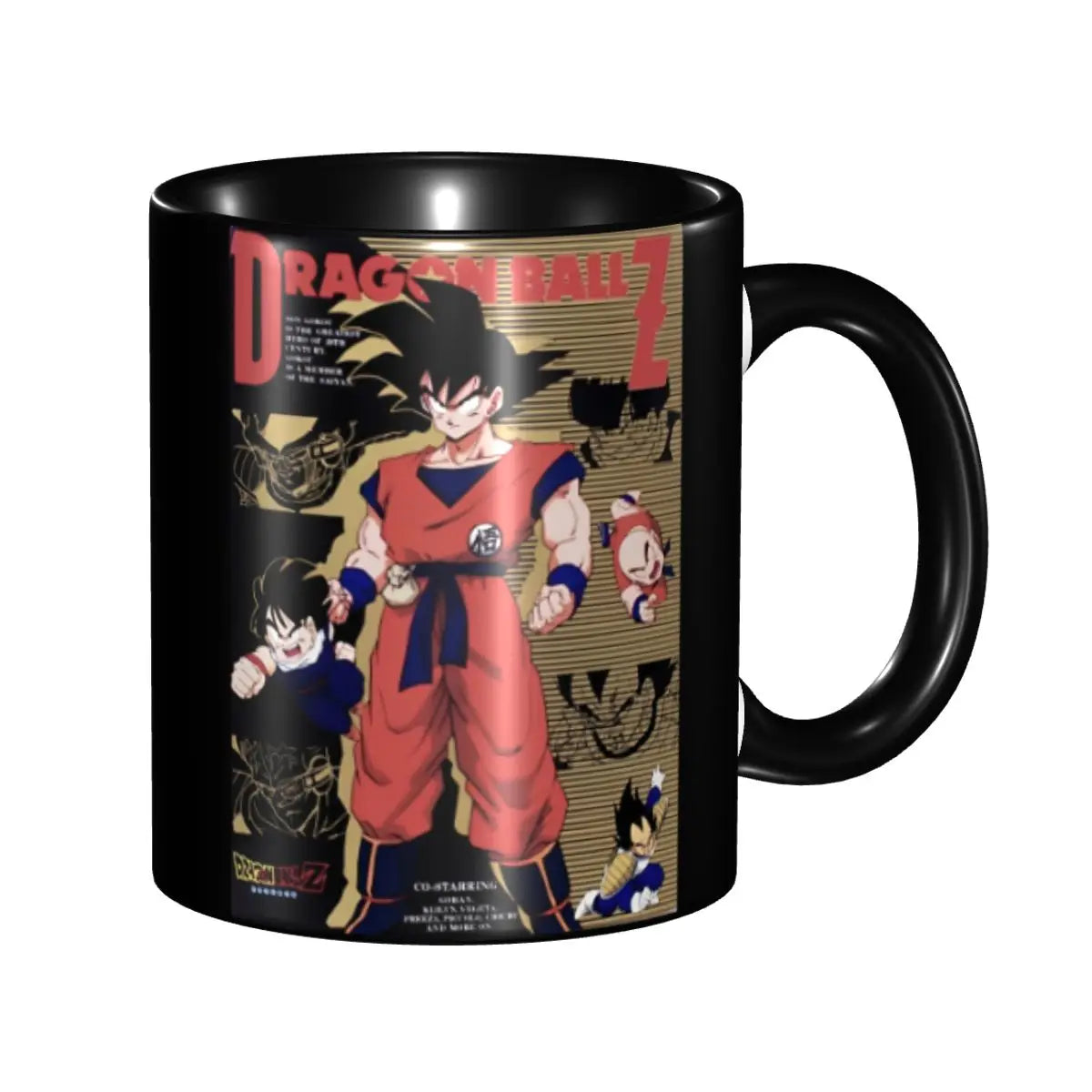 A colorful Dragon Ball Gift Mug featuring cartoon Goku anime art, designed as a durable water cup and birthday gift for children.