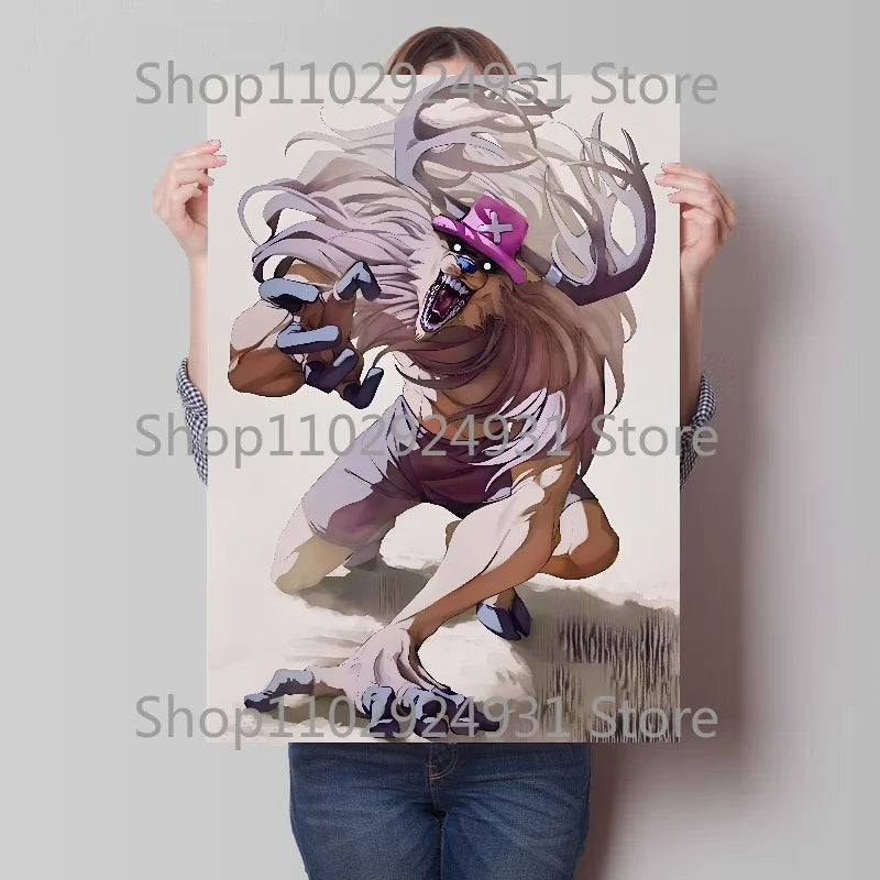 A colorful creative One Piece Luffy Zoro Poster printed on high-definition canvas, displayed as modern home wall art decoration.