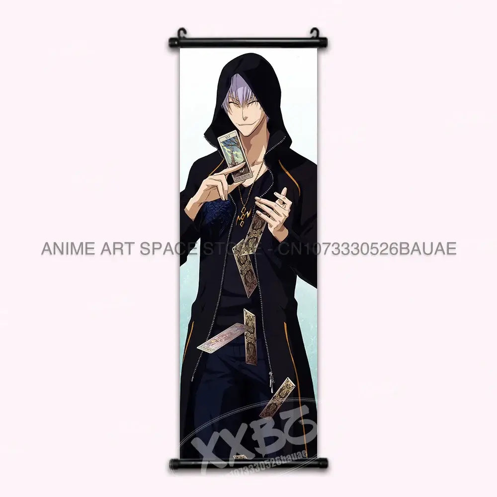 High-quality Bleach Anime Posters Japanese hanging scroll featuring Kurosaki Ichigo and Kuchiki Rukia printed on durable canvas for home decor.