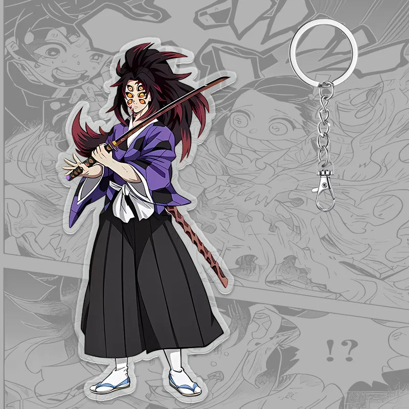 A 6cm Demon Slayer Keychain made of acrylic featuring a cute Tanjiro Kamado anime character, used as a bag pendant or key ring.