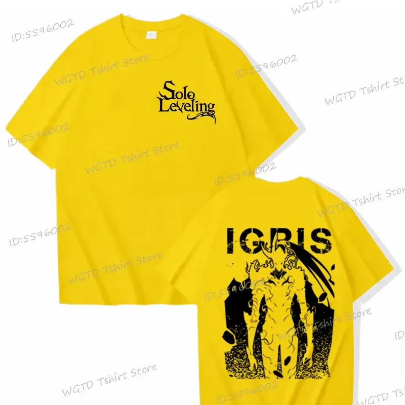 A high-quality 100% cotton Solo Leveling T-shirt for men with a cool Sung Jin-woo short sleeve tee design.